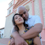 Ariane and Anthony at Mission Santa Barbara