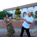 Ariane and Anthony at Mission Santa Barbara